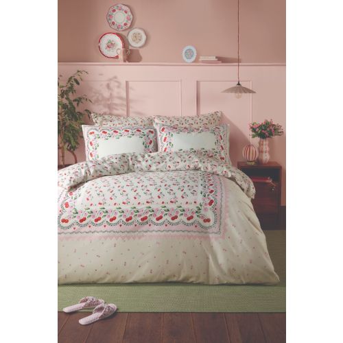 Cherry Picked Pink Cream Bedding
