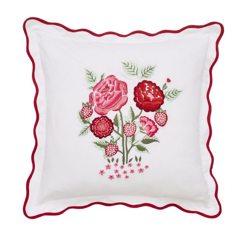 Strawberry Garden Rose 45x45cm Poly Cushion