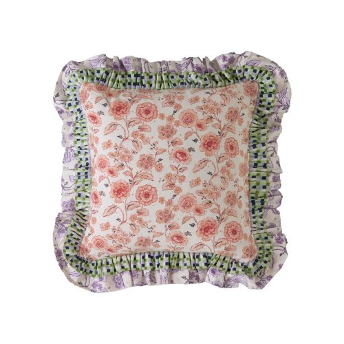 Double Ruffle Multi 45x45 Poly Cushion