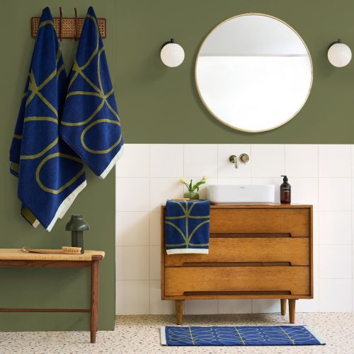 Linear Stem Towels Navy/olive Towels