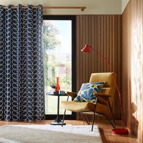 Linear Stem Whale Ready Made Curtains