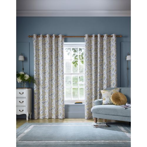 Longstonsprig Ochre Yellow Ready Made Curtains