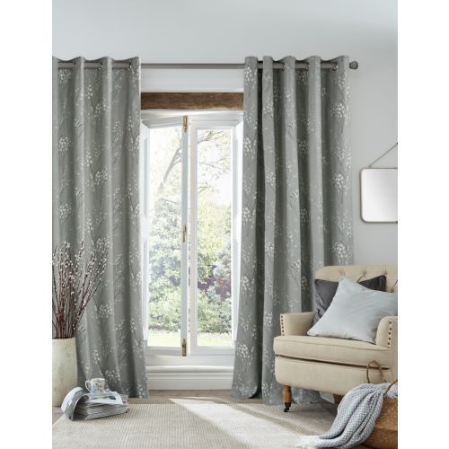 Pussy Willow Steel Eyelet Ready Made Curtains
