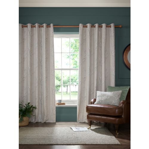 Pussy Willow Truffle Natural Ready Made Curtains