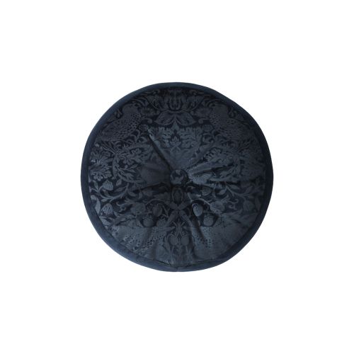 Strawberry Thief Embossed Prussian Blue 38cm Filled Circular Cushion