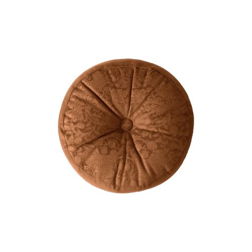 Strawberry Thief Embossed Saffron 38cm Filled Circular Cushion