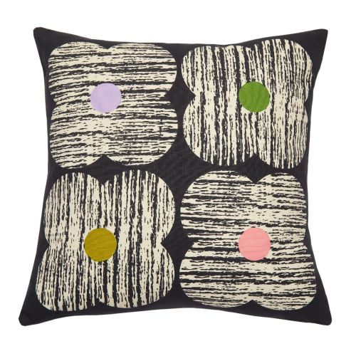 Textured Flower Slate 45x45cm Microfibre Cushion 