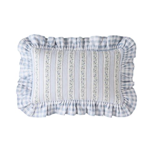 Ticking Stripe Blue 30x50 Poly Cushion