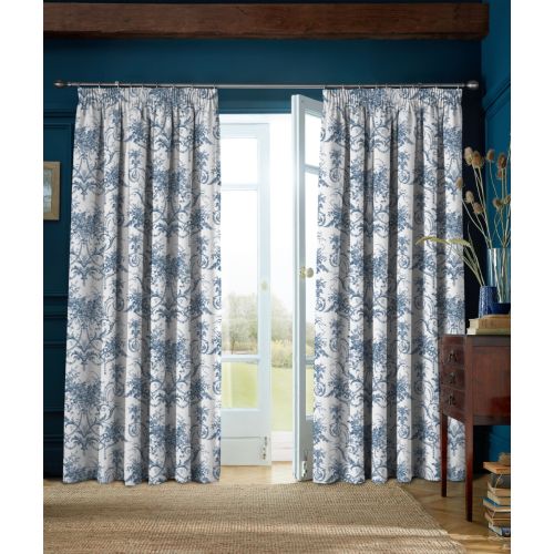 Tuileries Midnight H/Tape Ready Made Curtains