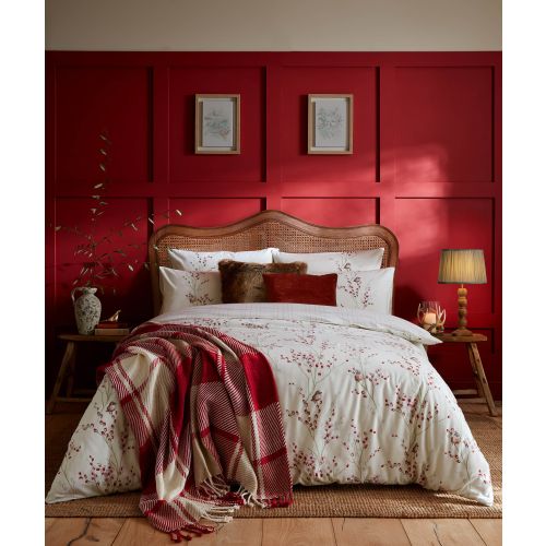 Winter Pussy Willow Cranberry Red Bedding
