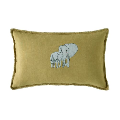 ZSL Elephant Mustard 30x50 Cushion